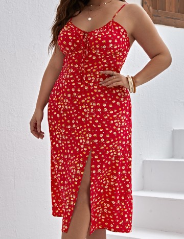Rochie medie SHEIN CURVE, rosu