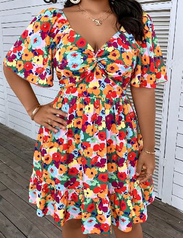 Rochie scurta SHEIN CURVE, mix culori