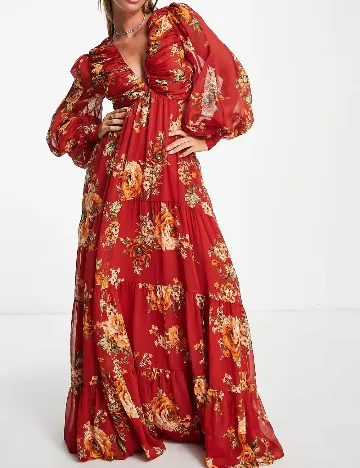 Rochie lunga ASOS Curve, floral print