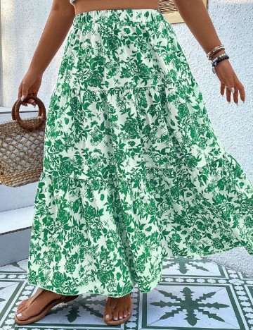 Fusta SHEIN CURVE, verde