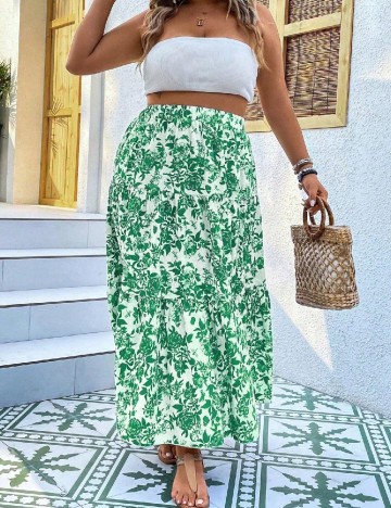 Fusta SHEIN CURVE, verde