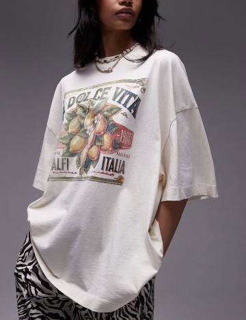 Tricou Top Shop, crem