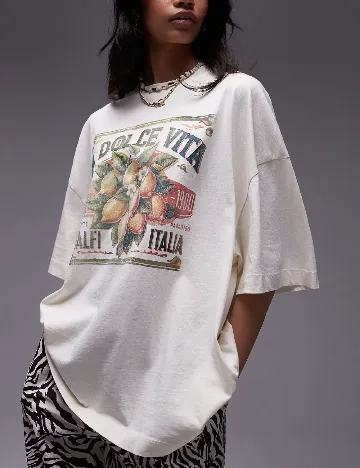 Tricou Top Shop, crem