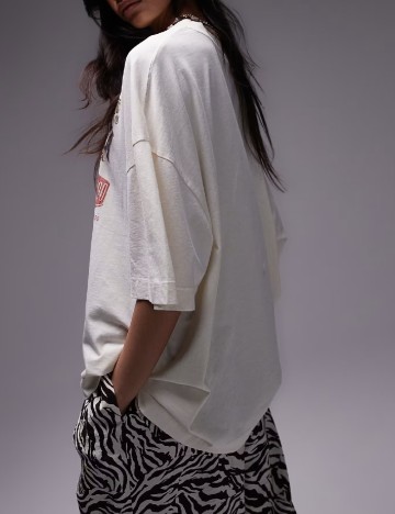 Tricou Top Shop, crem