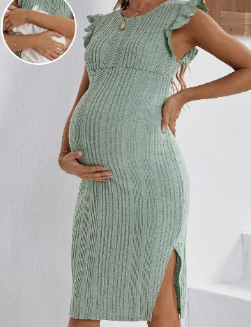 Rochie scurta SHEIN Maternity, verde