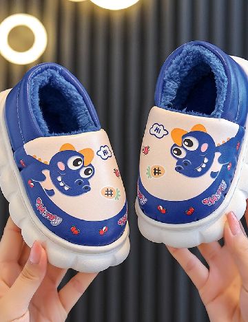 Papuci de Casa Shein Kids, albastru/alb
