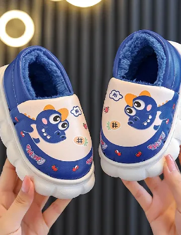 Papuci de Casa Shein Kids, albastru/alb