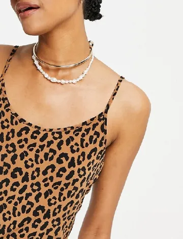 Rochie medie Vila, animal print