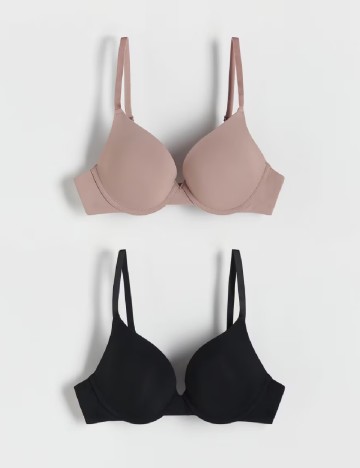 Set sutiene 2 bucati Reserved, negru/roz pudra inchis