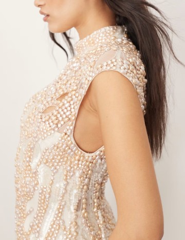 Rochie scurta Arrange, crem