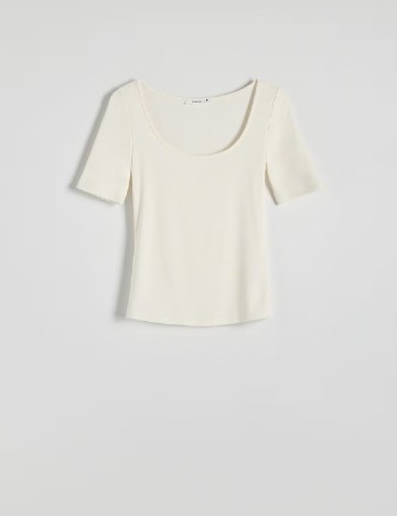 Tricou Reserved, ecru