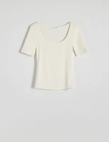 Tricou Reserved, ecru