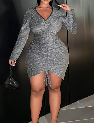 Rochie scurta SHEIN CURVE, gri