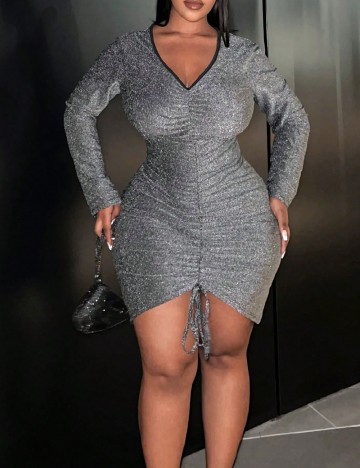 Rochie scurta SHEIN CURVE, gri