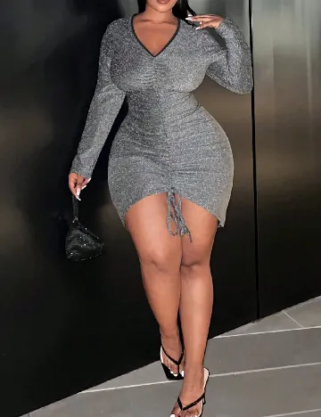 Rochie scurta SHEIN CURVE, gri