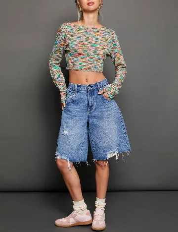 Pantaloni scurti SHEIN, albastru
