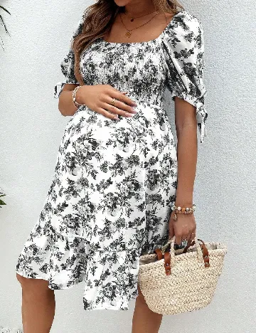 Rochie scurta SHEIN Maternity, alb