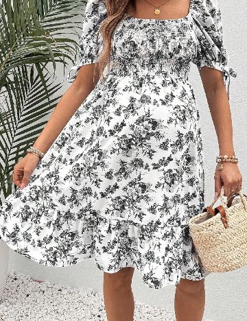 Rochie scurta SHEIN Maternity, alb