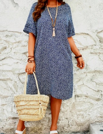 Rochie medie SHEIN CURVE, bleumarin