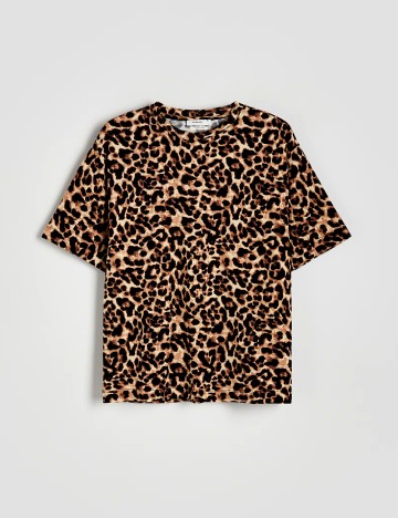 Tricou Oversize Reserved, animal print