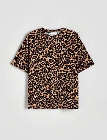 Tricou Oversize Reserved, animal print