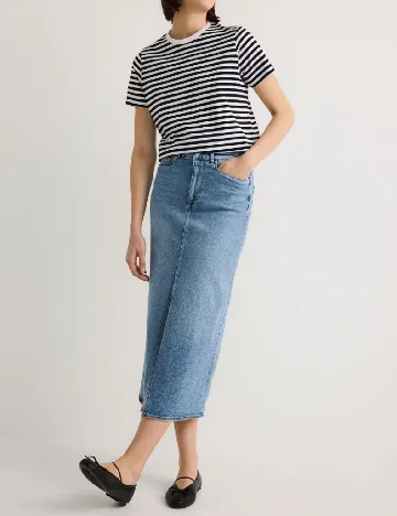 Tricou Reserved, alb/negru