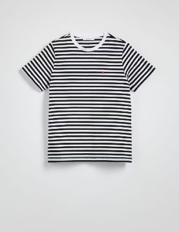 Tricou Reserved, alb/negru