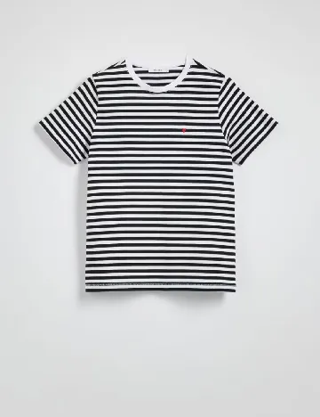 Tricou Reserved, alb/negru