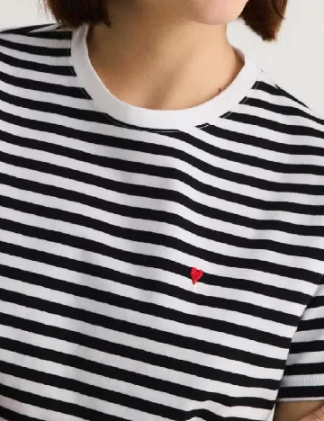 Tricou Reserved, alb/negru