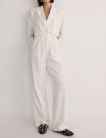 Pantaloni Reserved, alb