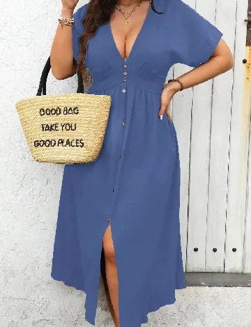 Rochie medie SHEIN CURVE, albastru