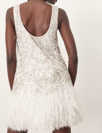 Rochie scurta Arrange, ecru
