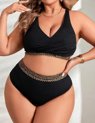 Costum de baie SHEIN CURVE, negru