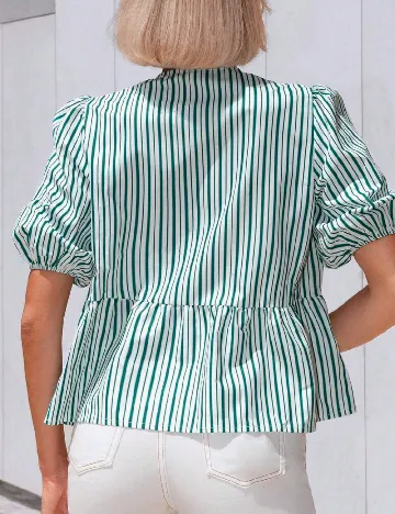 Bluza SHEIN, alb/verde Verde