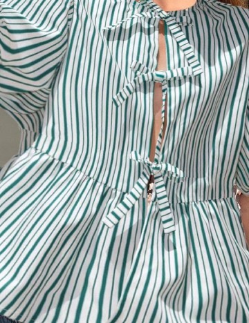 Bluza SHEIN, alb/verde