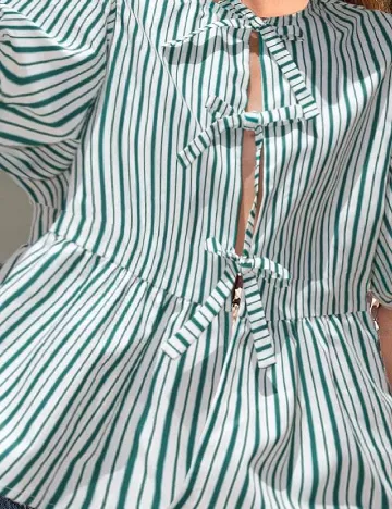 Bluza SHEIN, alb/verde Verde