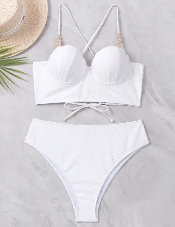 Costum de baie SHEIN, alb