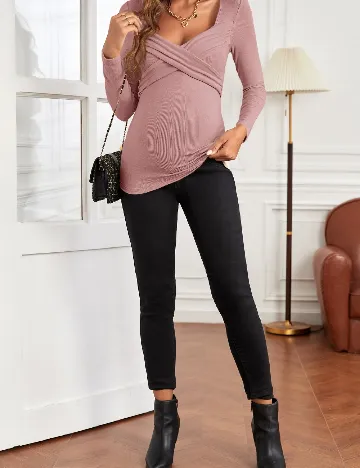 Bluza SHEIN Maternity, roz pudra