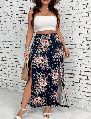 Fusta SHEIN CURVE, bleumarin
