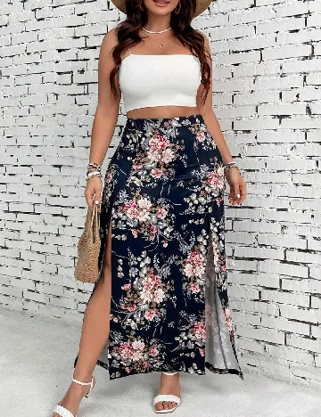 Fusta SHEIN CURVE, bleumarin