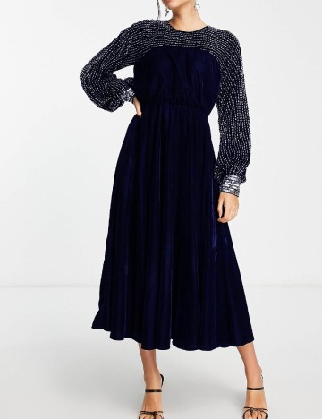 Rochie medie ASOS, bleumarin inchis