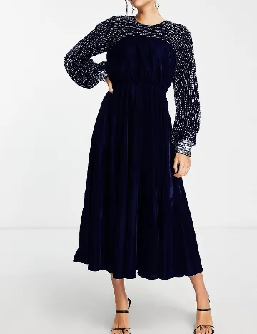 Rochie medie ASOS, bleumarin inchis