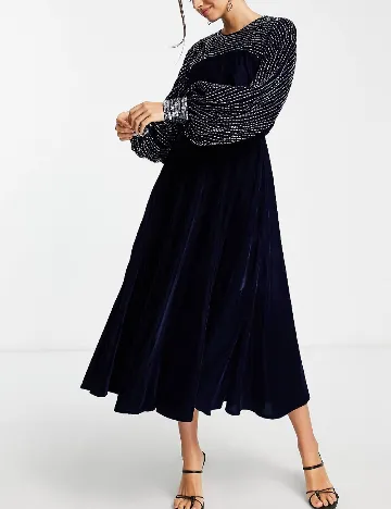 Rochie medie ASOS, bleumarin inchis