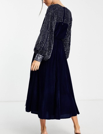 Rochie medie ASOS, bleumarin inchis