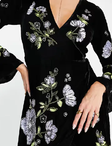 Rochie medie ASOS, negru Negru