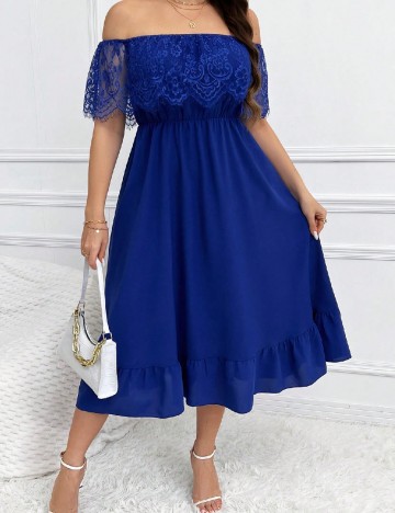 Rochie medie SHEIN CURVE, albastru