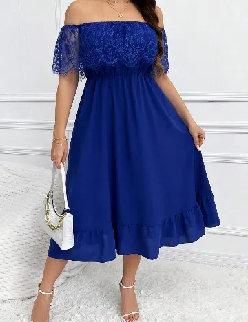 Rochie medie SHEIN CURVE, albastru
