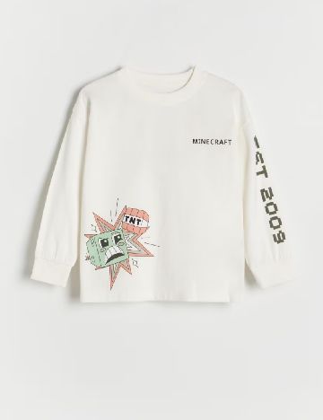 Bluza Oversize Reserved, ecru