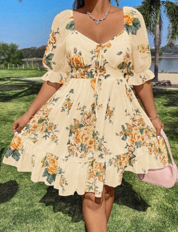 Rochie scurta SHEIN CURVE, crem