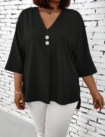 Bluza SHEIN CURVE, negru Negru